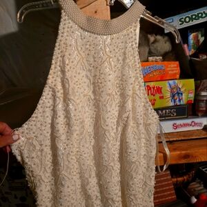 Elegant Beaded Halter Dress